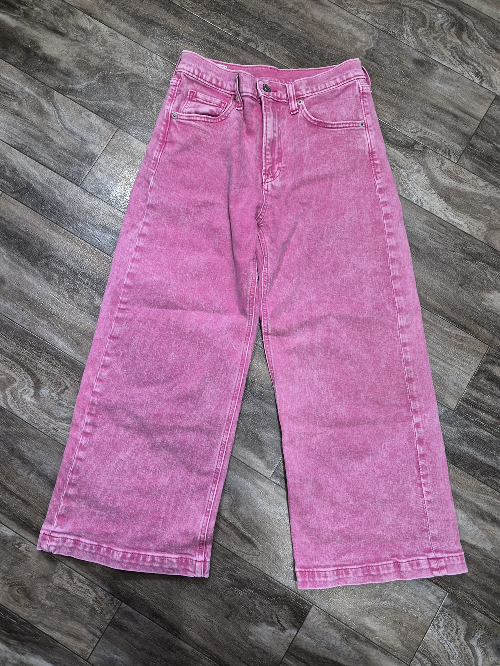 GAP Pink Wide-Leg High-Rise Jeans